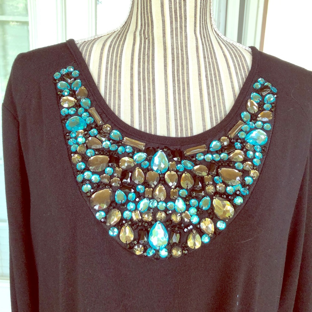 Rhinestone XL black top
